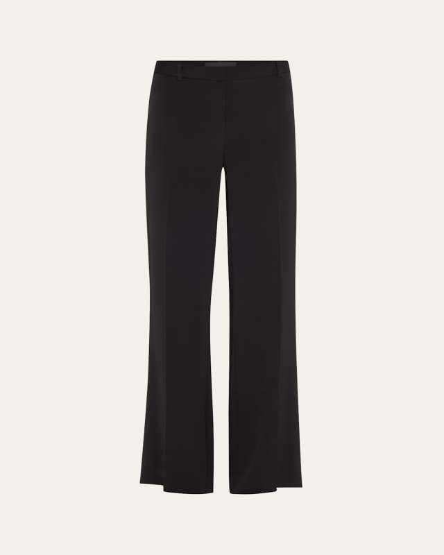 Alaska Straight-Leg Stretch Silk Pants